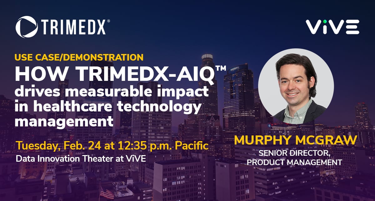 How TRIMEDX-AIQ Drives Measurable Impact in HTM Healthcare Technology Management on Feb. 24 at 12:35 p.m. Pacific.