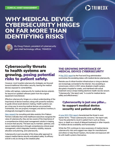medical device cybersecurity resource
