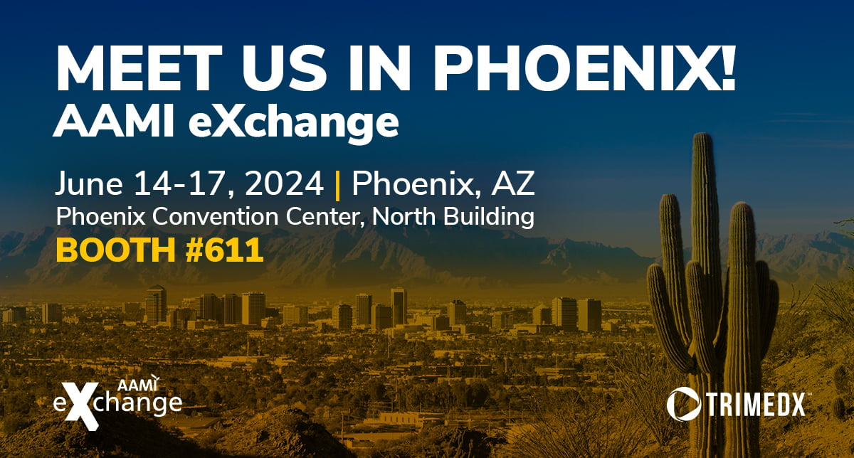 Meet TRIMEDX at the 2024 AAMI eXchange, June 14-17 in Phoenix, AZ.