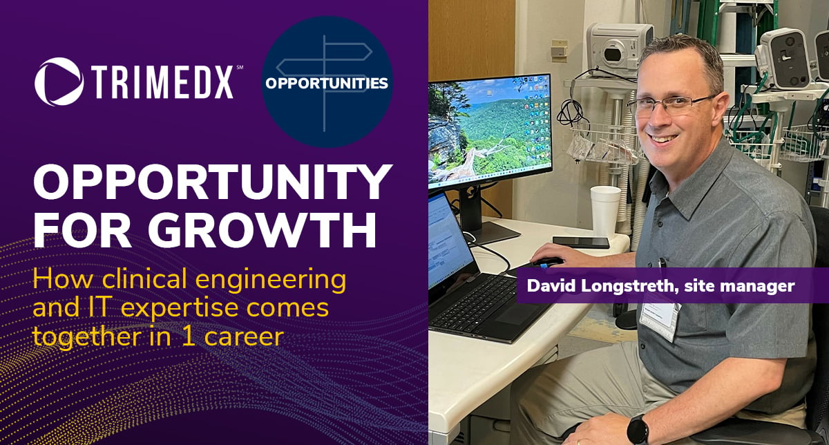 How clinical engineering and IT expertise comes together in one career, pictured David Longstreth