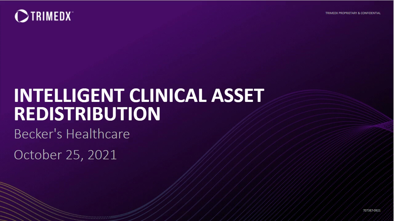 webinar regarding intelligent clinical asset redistribution